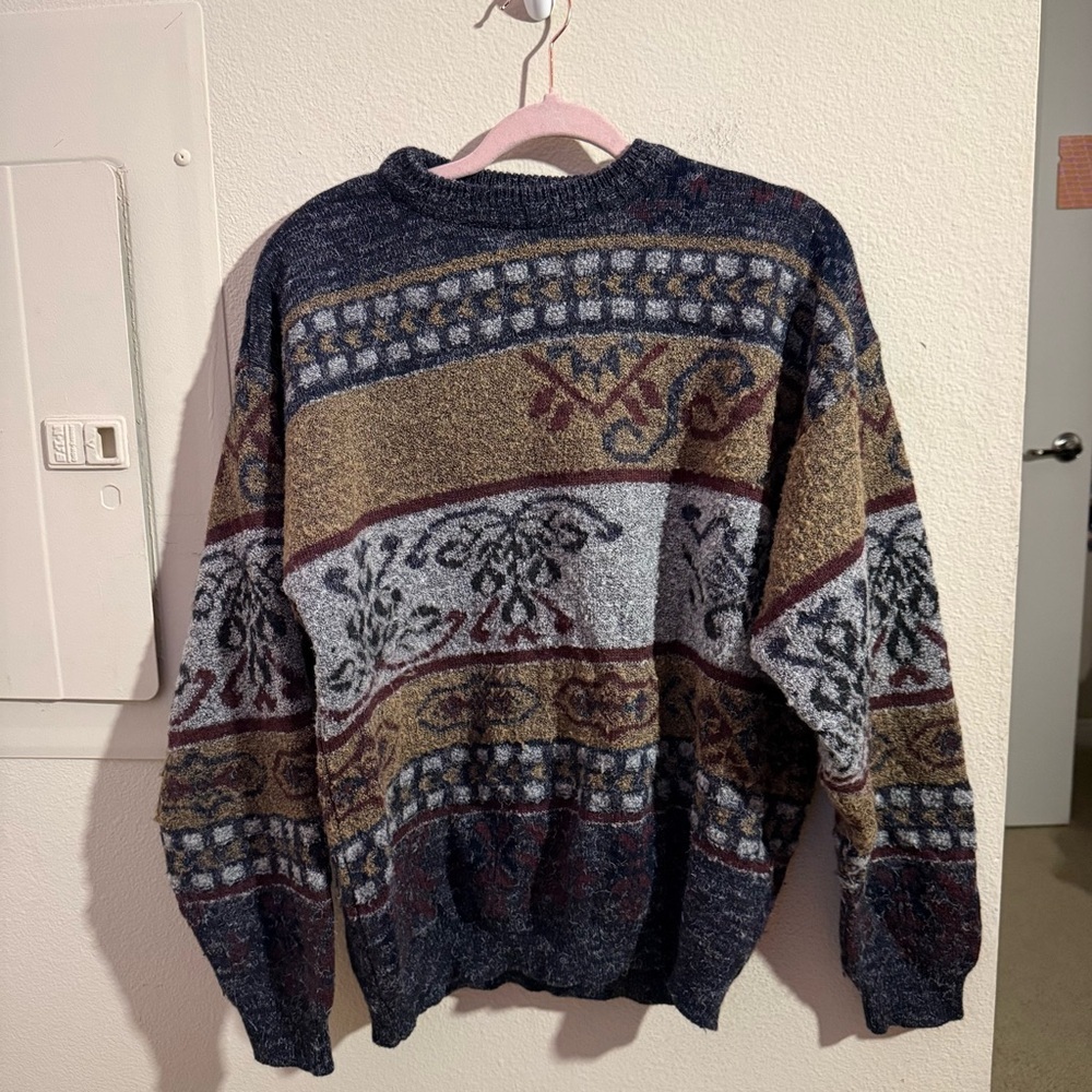 Vintage Cortina Italia Italian Wool Blend Pattern Sweater Size Large